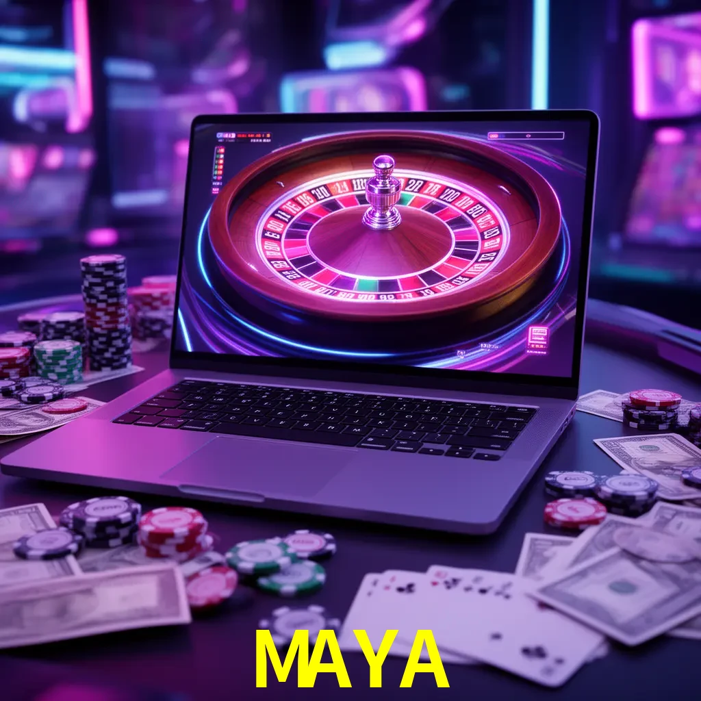 Centro móvil MAYA con casino, cajero, bonos, app y acceso de cuenta para México